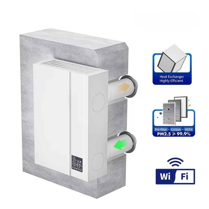 Smart Home Ventilation - Wall-Mounted ERV Smart WiFi Control Energy