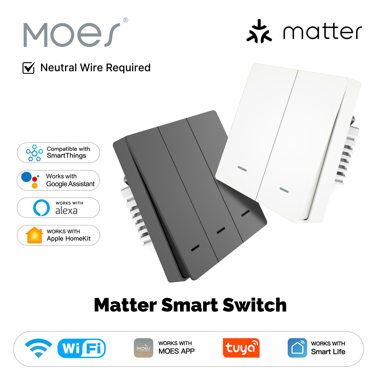 Smart Home Lighting - MOES Matter Tuya WiFi Smart Light