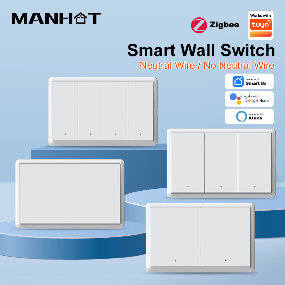 Smart Home Internet - MANHOT ZigBee3.0 Smart Switch No Neutral