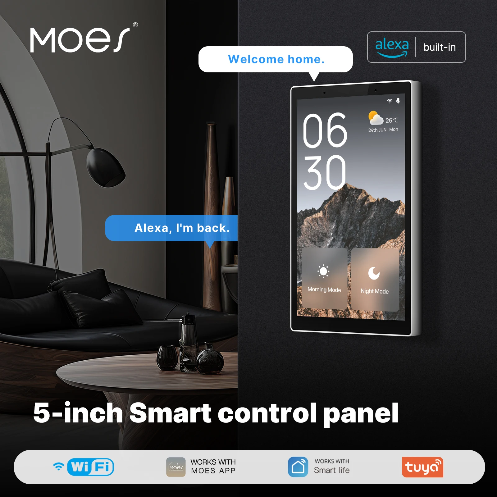 MOES Tuya Wifi Smart 5-inch To - огляд і ціна Smart Home Knx