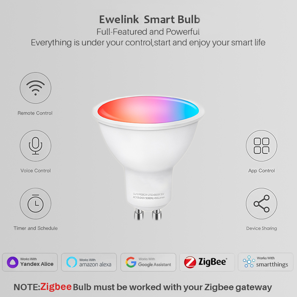 Ewelink GU10 Zigbee LED Bulbs  - огляд і ціна Smart Home Yandex