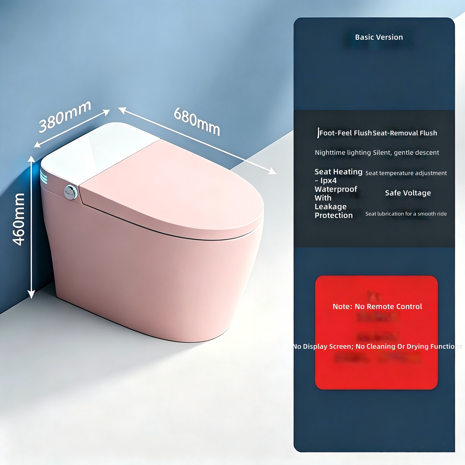 Smart Toilet, Pink, All-in-1 A - огляд і ціна Smart Home Hotel