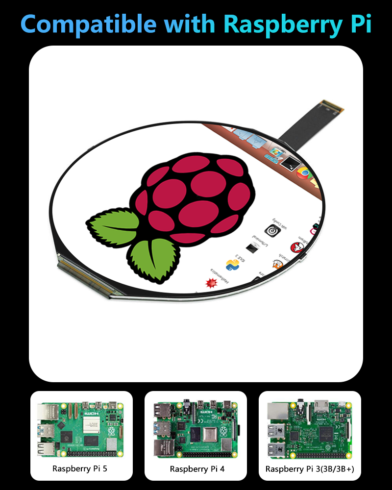 5 Inch IPS 1080*1080 Round Scr - огляд і ціна Smart Home Raspberry Pi